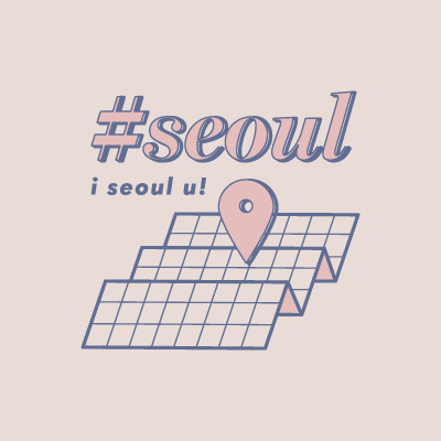 graphic design mockup of social media graphic Seoul tourism Twitter layout profile display picture icon