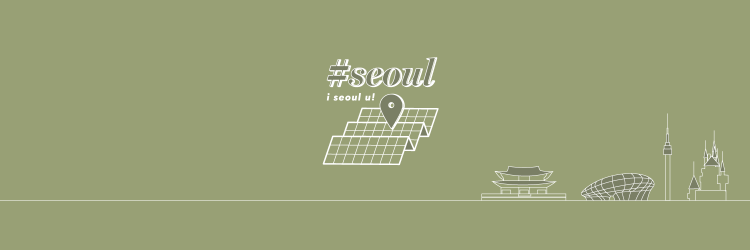 graphic design of social media graphic Seoul tourism Twitter layout cover header green variant