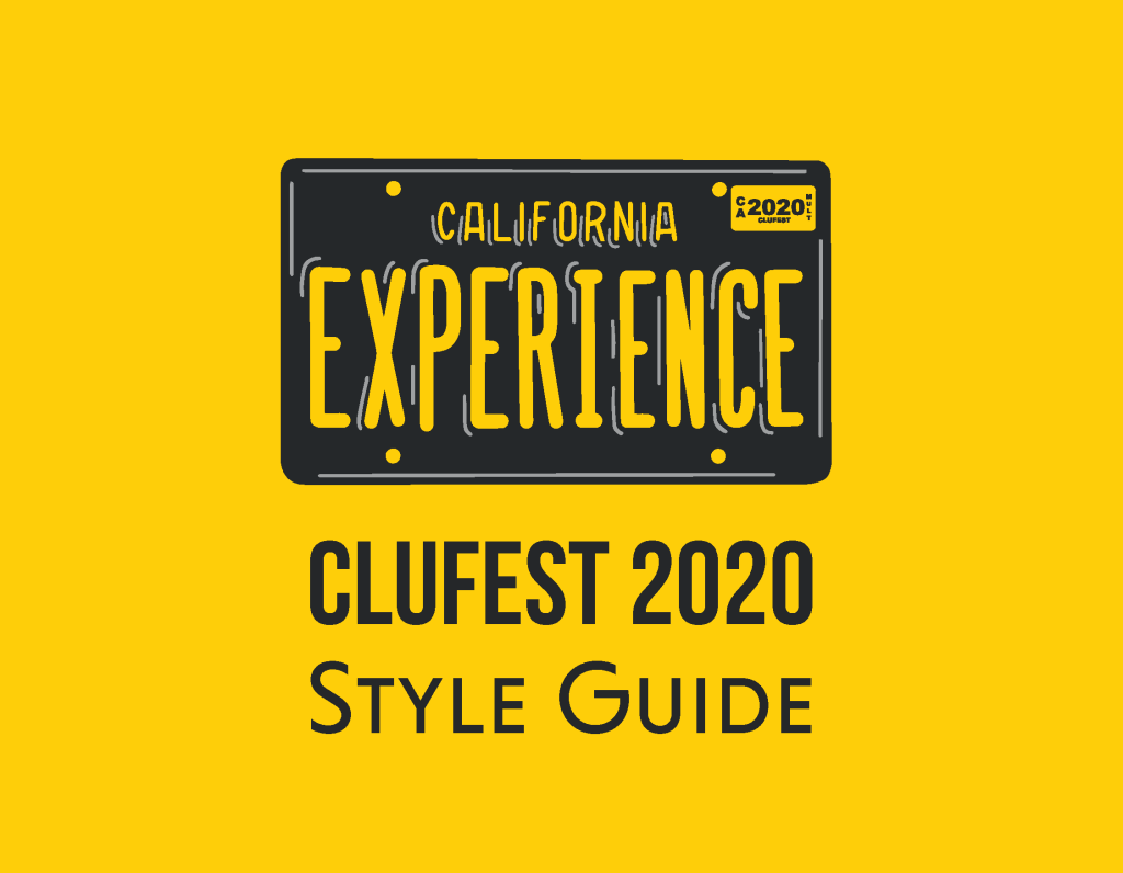 graphic design style guide guidelines of California Experience CLUFest 2020 California Lutheran University