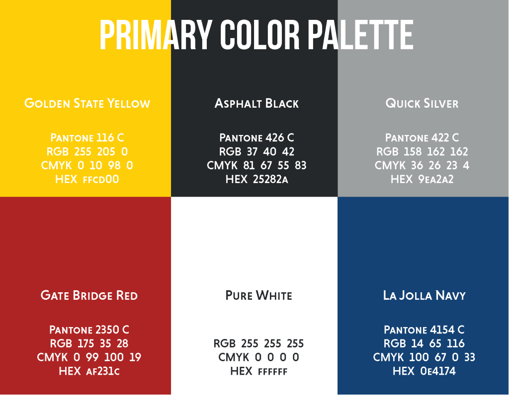graphic design style guide guidelines of California Experience CLUFest 2020 California Lutheran University color palette colors primary